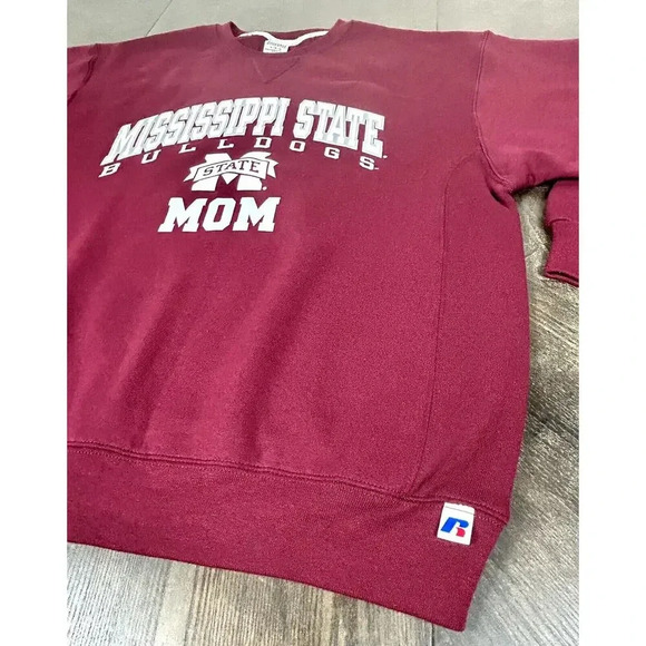 Mississippi State Bulldogs Mom Sweatshirt Crew Red Long Sleeve Adult Large L - Picture 5 of 11